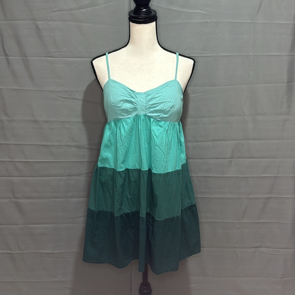 Spaghetti Strap A-Line Striped Color Block Tank w/Adjustable Straps